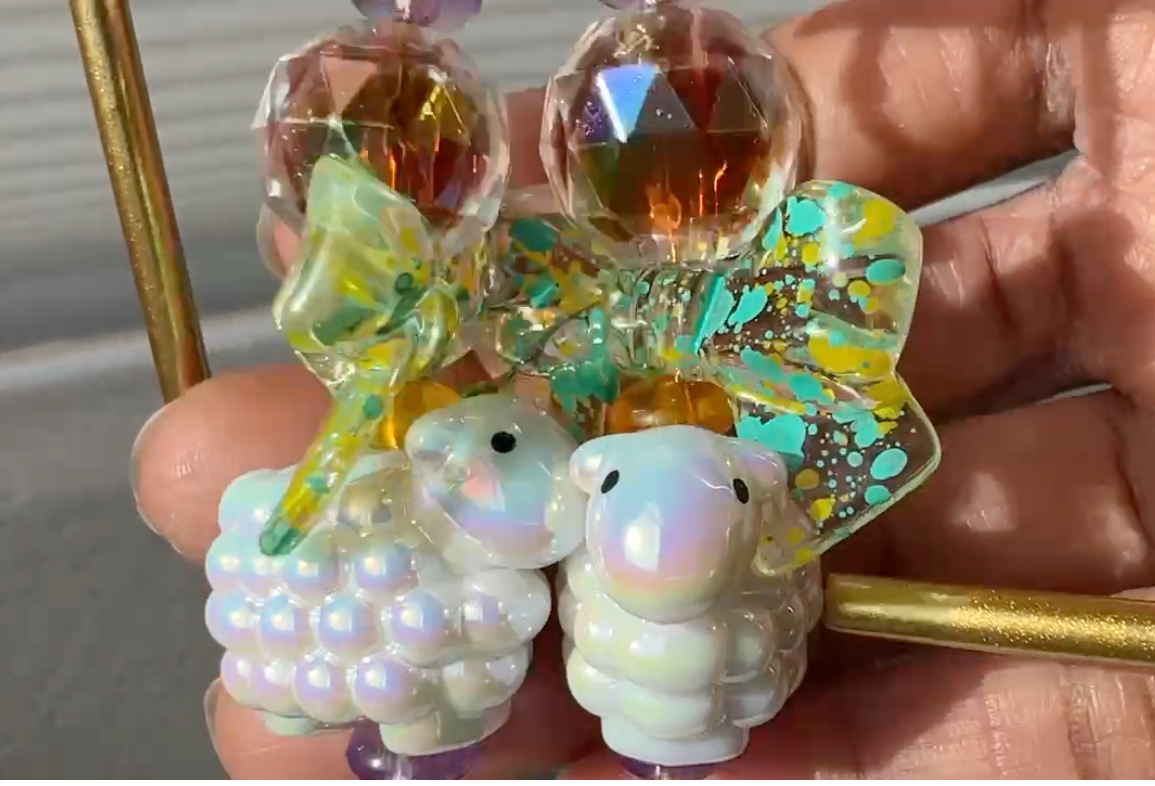 Little Bow Sheep Earrings